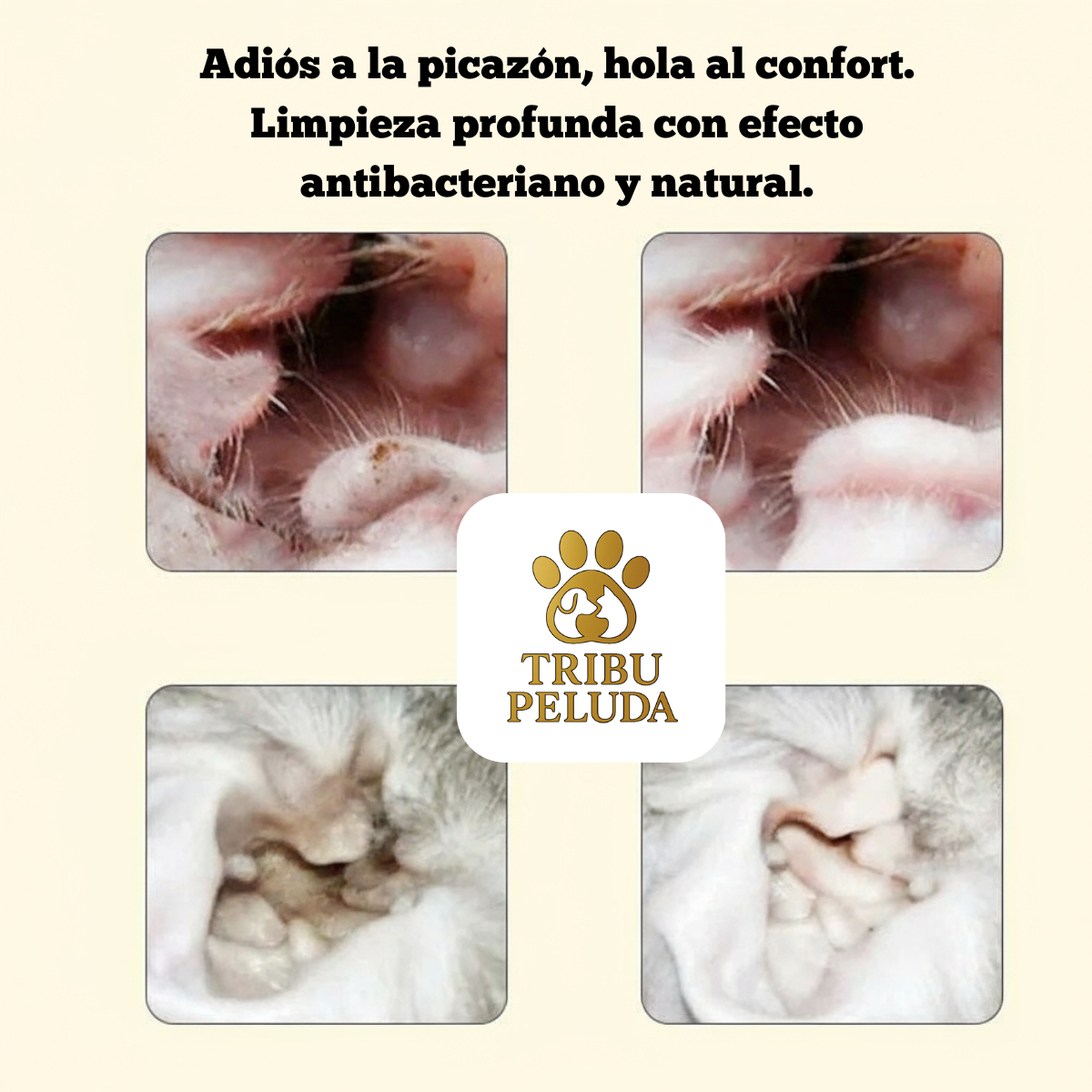 Limpiador de Oídos para Perros y Gatos | Solución Antibacteriana y Antiácaros – Tribu Peluda