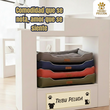 Cama Cuadrada para Perros y Gatos | Suave, Antideslizante y Resistente al Agua – Tribu Peluda