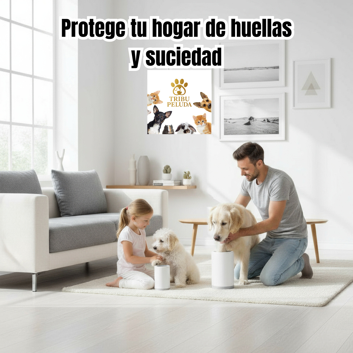 Limpiador de Patas para Perros | Cepillo de Silicona Suave y Antilodo | Mantén tu Hogar Limpio y sin Huellas – Tribu Peluda