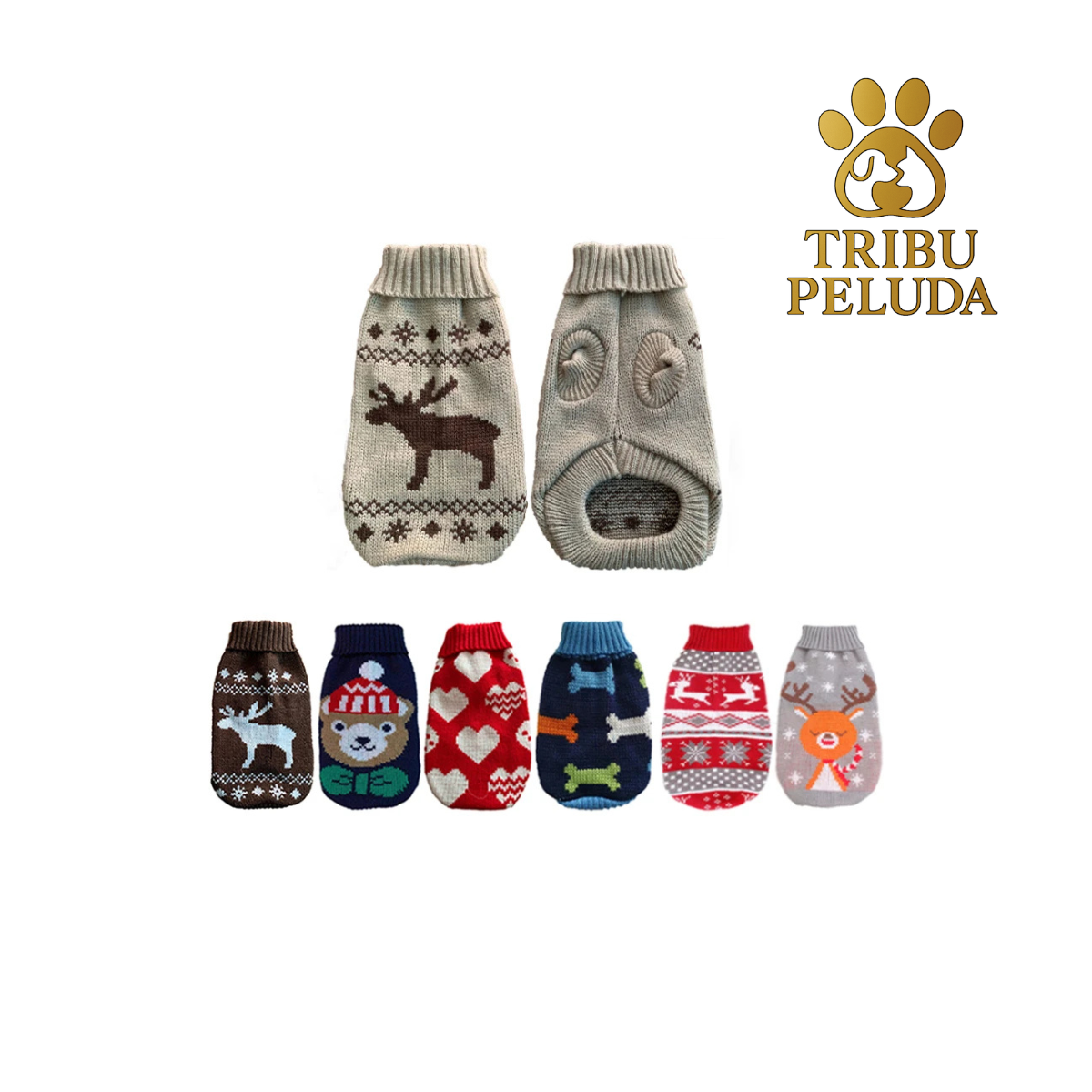 Suéter de Punto Cálido para Perros y Gatos | Ropa de Invierno Suave y Elegante – Tribu Peluda