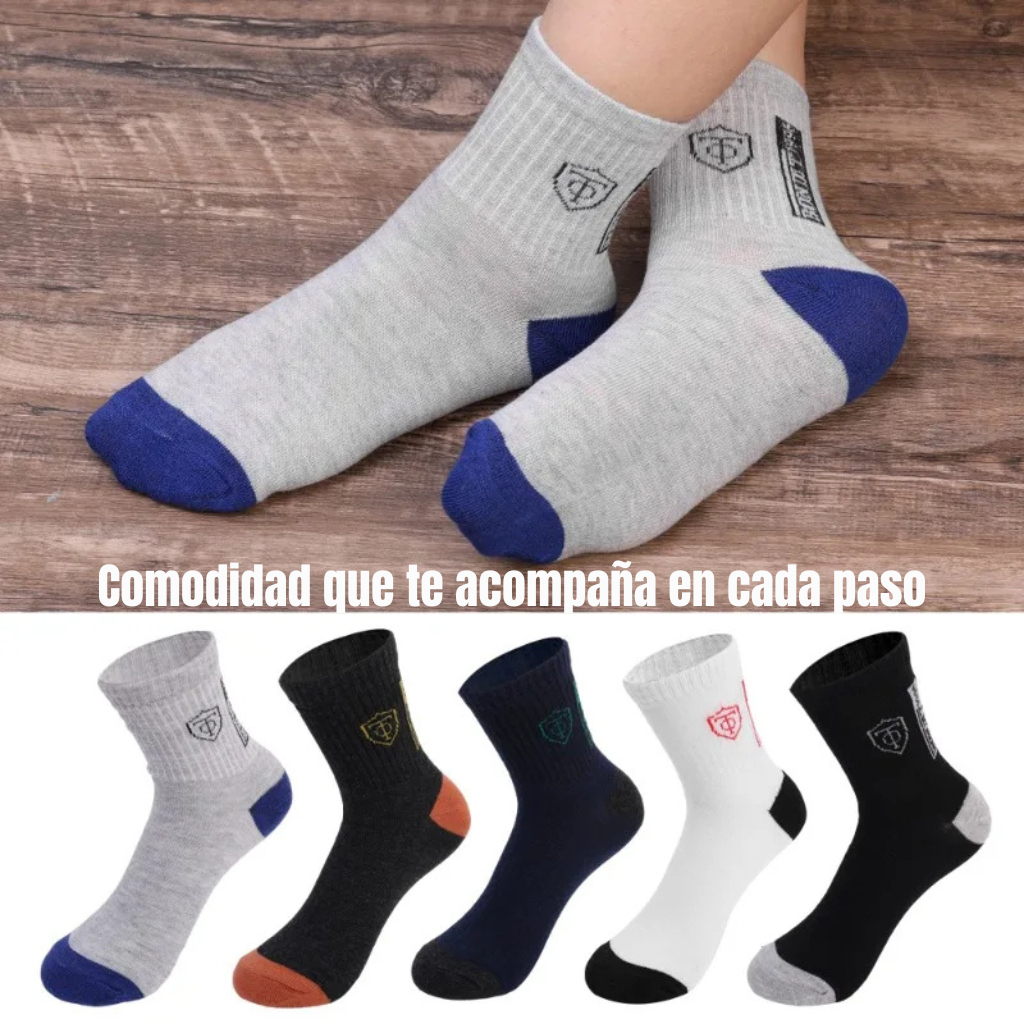 10 Pares Calcetines Deportivos para Hombre | Transpirables, Anti-Olor y Absorbentes de Sudor – Máximo Confort para Baloncesto y Uso Diario