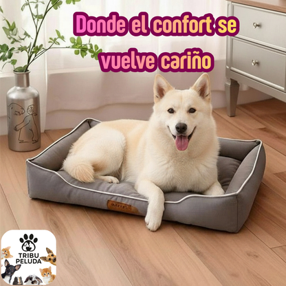 Cama Cuadrada para Perros y Gatos | Suave, Antideslizante y Resistente al Agua – Tribu Peluda