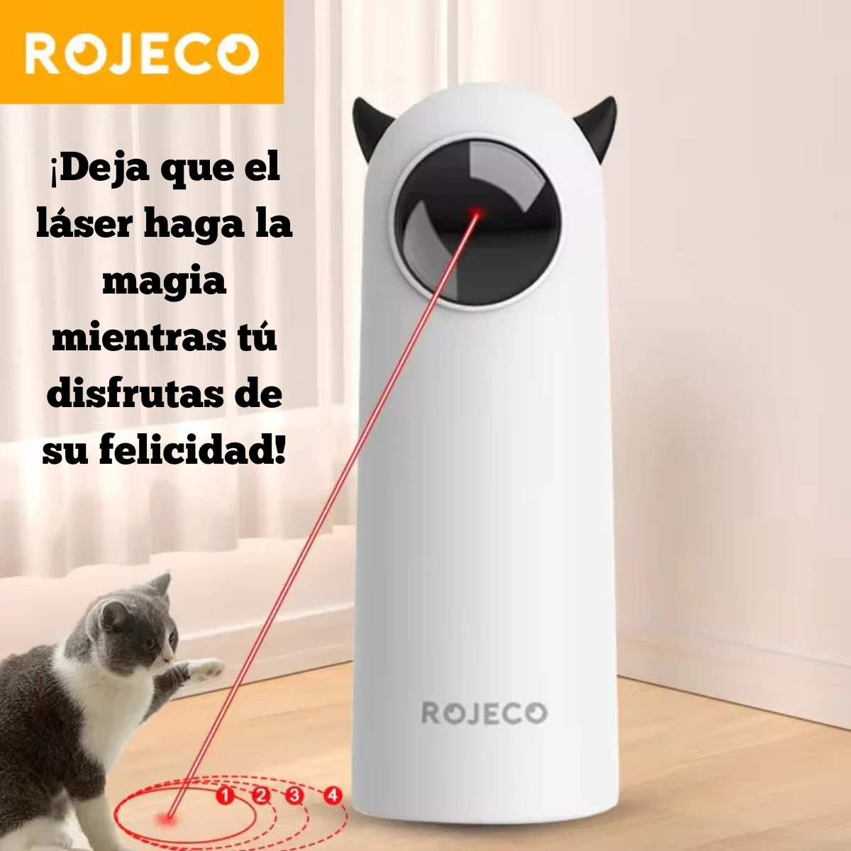 Juguete Automático para Gatos con Láser LED Inteligente | Diversión Interactiva sin Esfuerzo