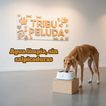 Bebedero Antiderrames para Perros con Diseño Flotante | Cuenco de Agua Limpio, Antideslizante y de Gran Capacidad | Ideal para Hogar y Viajes – Tribu Peluda