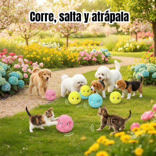 Pelota Interactiva Eléctrica para Gatos y Perros | Juguete con Sonido y Catnip – Tribu Peluda