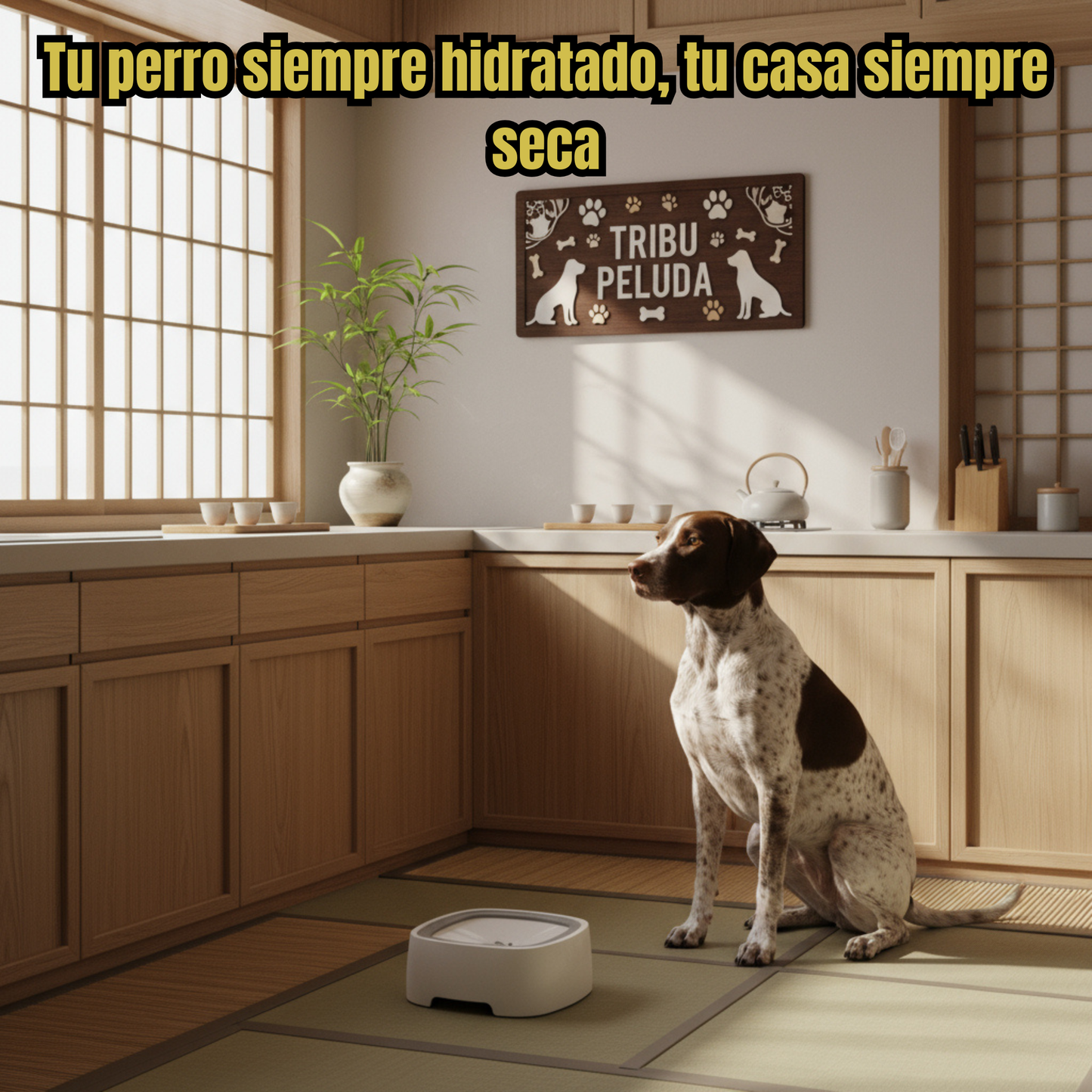 Bebedero Antiderrames para Perros con Diseño Flotante | Cuenco de Agua Limpio, Antideslizante y de Gran Capacidad | Ideal para Hogar y Viajes – Tribu Peluda