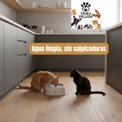 Bebedero Antiderrames para Perros con Diseño Flotante | Cuenco de Agua Limpio, Antideslizante y de Gran Capacidad | Ideal para Hogar y Viajes – Tribu Peluda