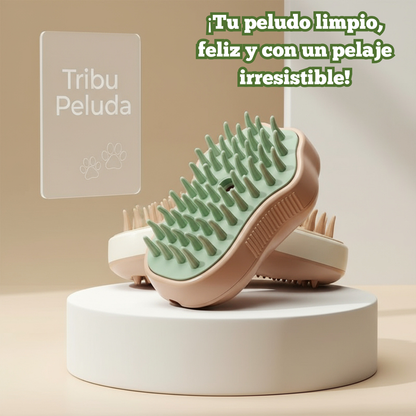 Cepillo de Vapor Eléctrico 3 en 1 | Limpieza, Masaje y Spray para Mascotas