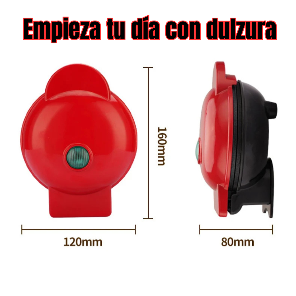 Mini Waffle Maker Eléctrico 2 Caras | Desayuno, Postres y Snacks Rápidos en Casa