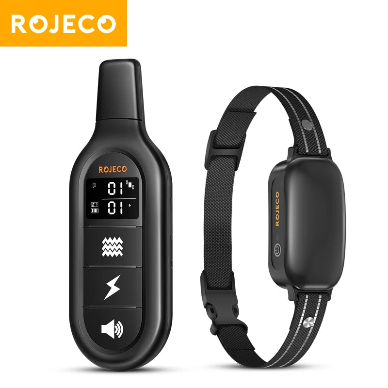Collar de Adiestramiento Eléctrico para Perros ROJECO PD521 | Control Remoto Digital, Recargable e Impermeable IPX7