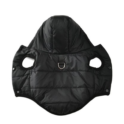 Abrigo de Invierno con Capucha y Felpa Suave con D-Ring para Perros Pequeños y Medianos