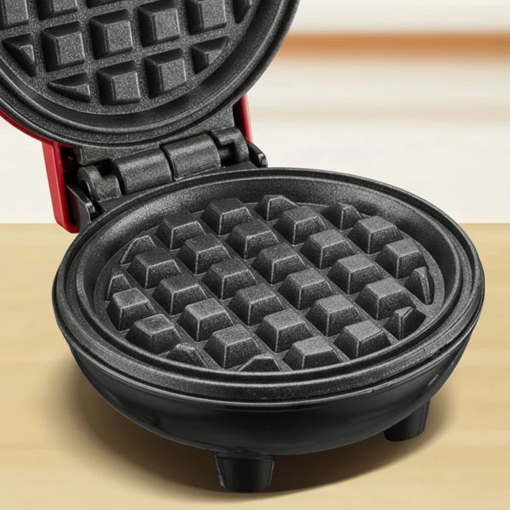 Mini Waffle Maker Eléctrico 2 Caras | Desayuno, Postres y Snacks Rápidos en Casa